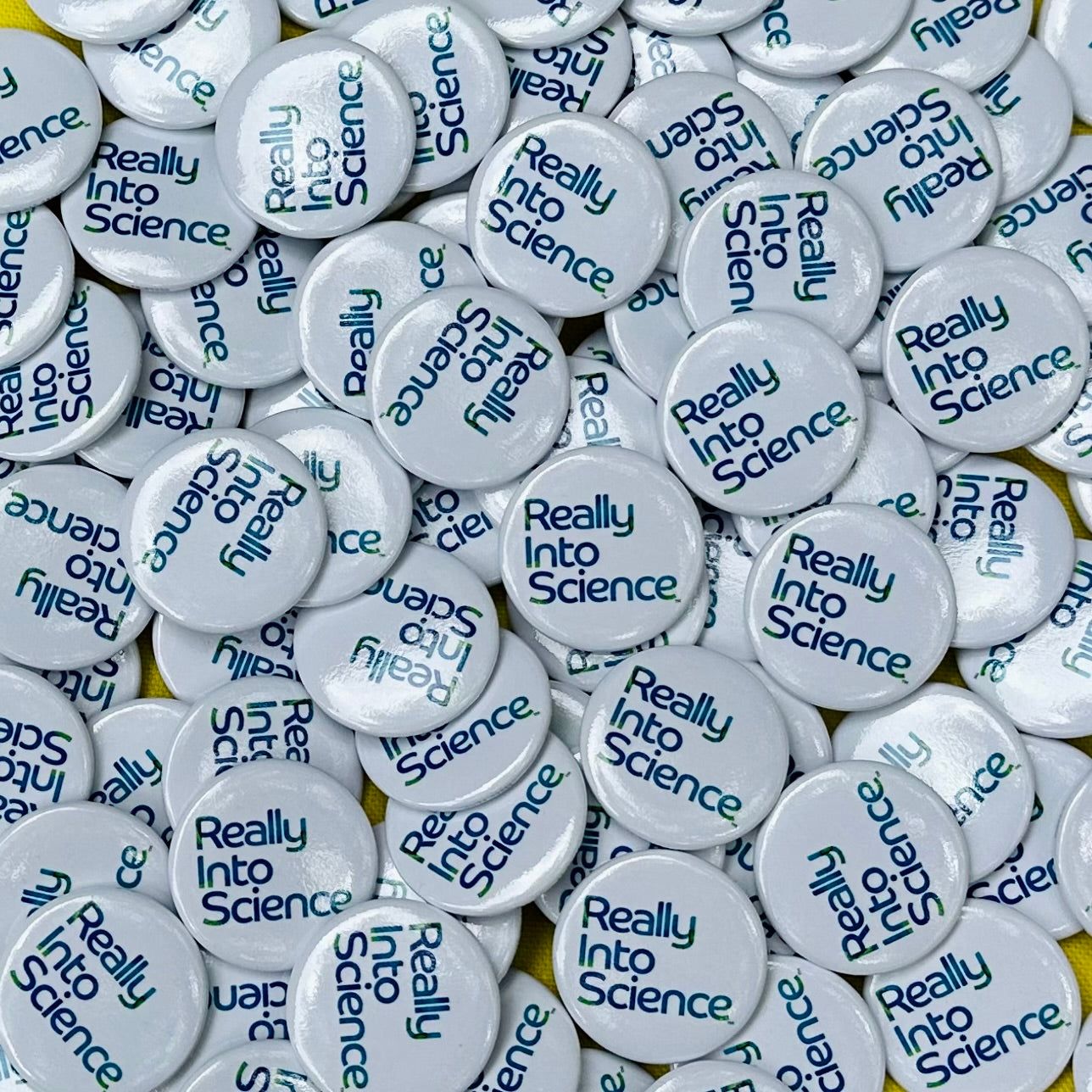 Really Into Science - Button Pin - White