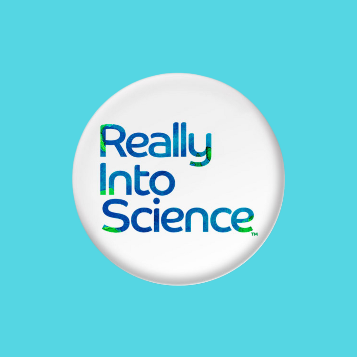 Really Into Science - Button Pin - White