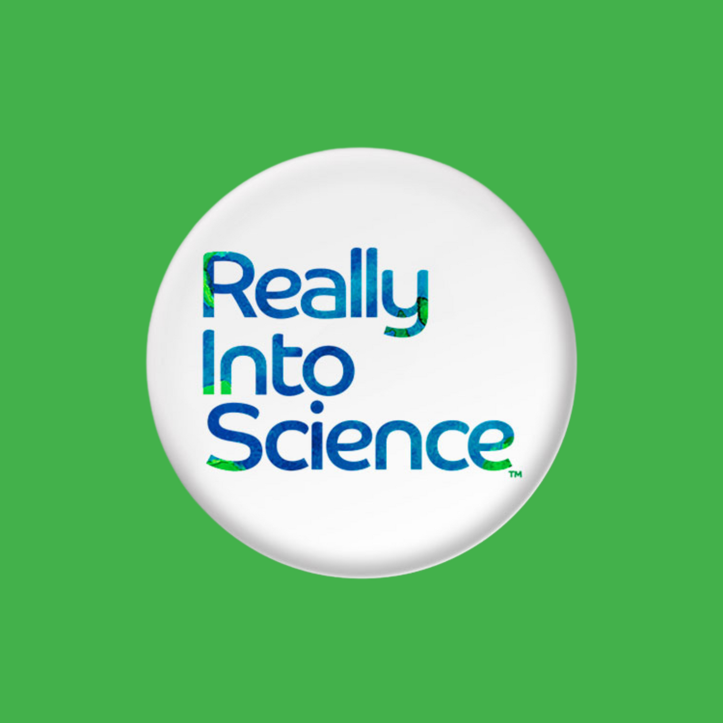 Really Into Science - Button Pin - White