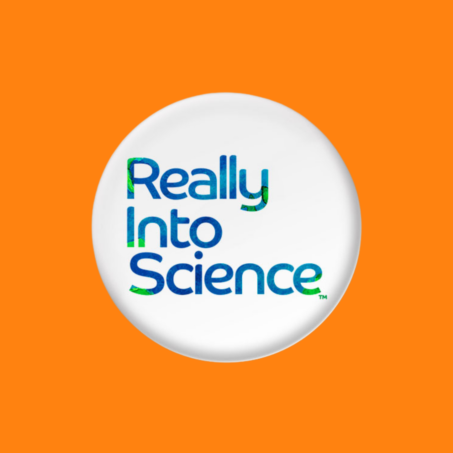 Really Into Science - Button Pin - White