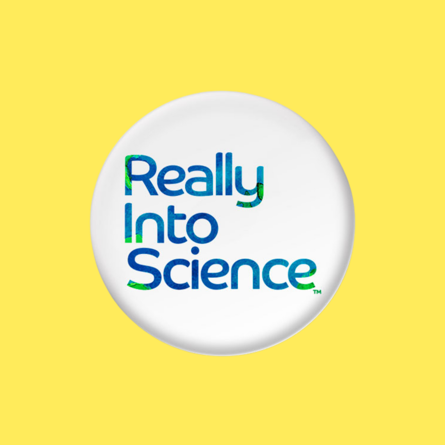 Really Into Science - Button Pin - White